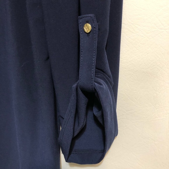 Chaus hi-lo shirt Navy lace up front sz M NWOT - Picture 5 of 8